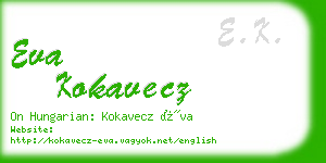 eva kokavecz business card